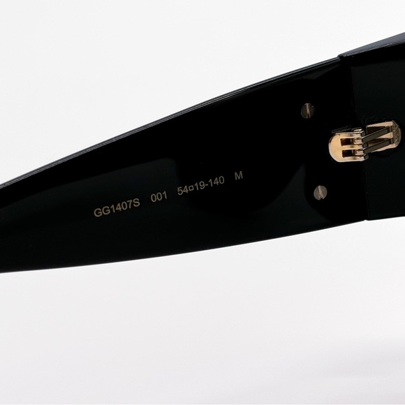 NEW GUCCI GG1407S 001 BLACK GREY WOMEN OVERSIZED SUNGLASSES GUCCI - Picture 13 of 15